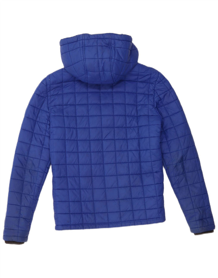 Superdry Damen Wattierte Jacke mit Kapuze, UK 10, Small, Blau, Nylon