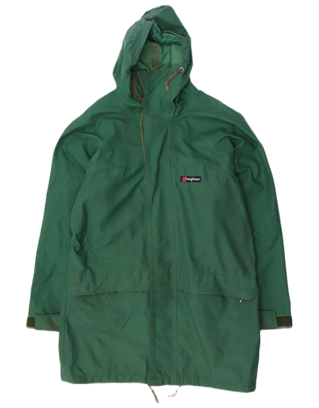 Berghaus Herren-Regenmantel mit Kapuze, UK 38, mittelgrünes Nylon