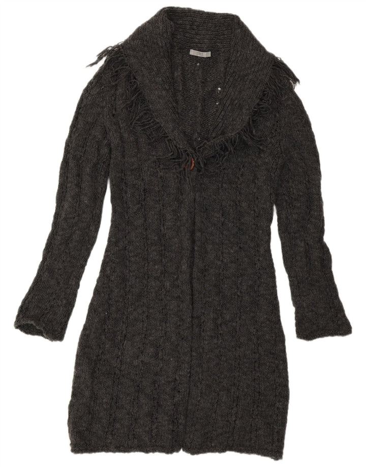 Marks & Spencer Damen Longline-Cardigan-Pullover UK 12 Mittelgraues Acryl