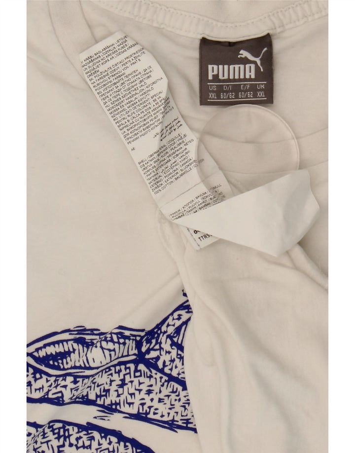 Puma Herren Grafik T-Shirt Top 2XL Weiße Baumwolle