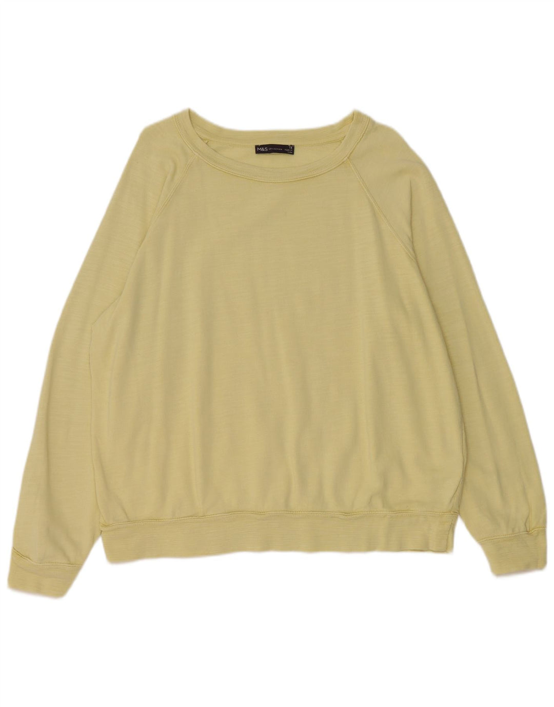Marks & Spencer Damen Sweatshirt Pullover UK 18 XL Gelb Baumwolle