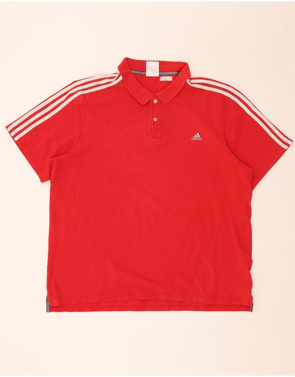 ADIDAS Herren Poloshirt 2XL Rote Baumwolle