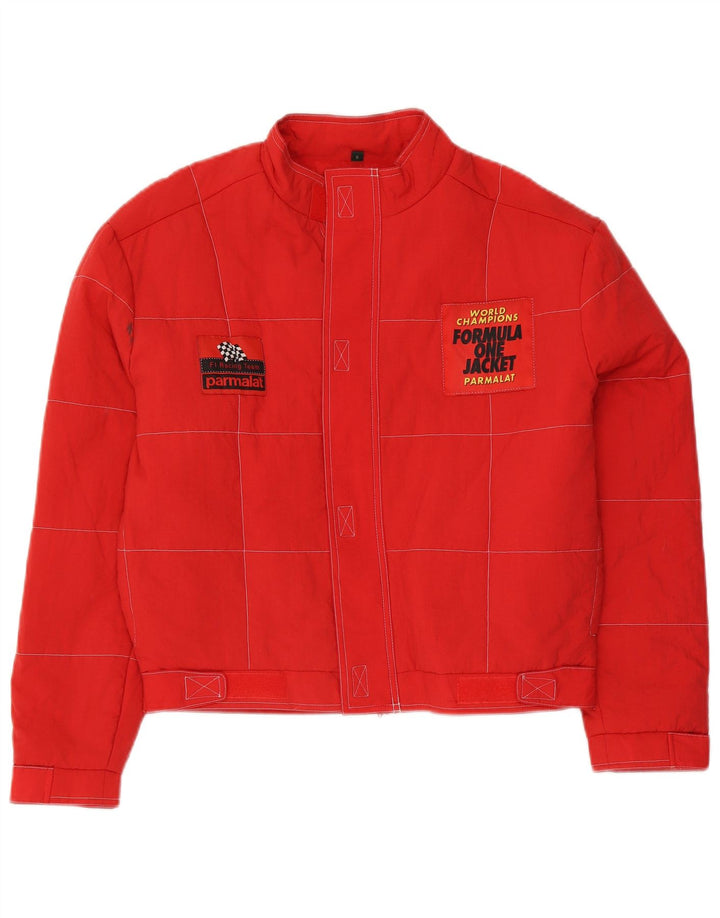 Parmalat Herren-Formel-1-Grafik-Racer-Jacke, UK 36, kleines rotes Nylon