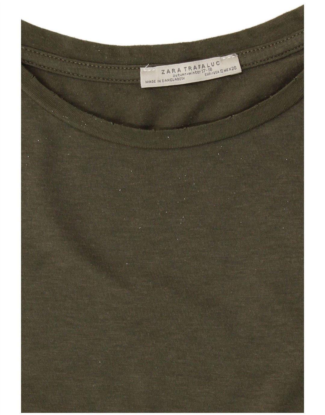 Zara Damen Übergroßes T-Shirt Top UK 10 Small Khaki