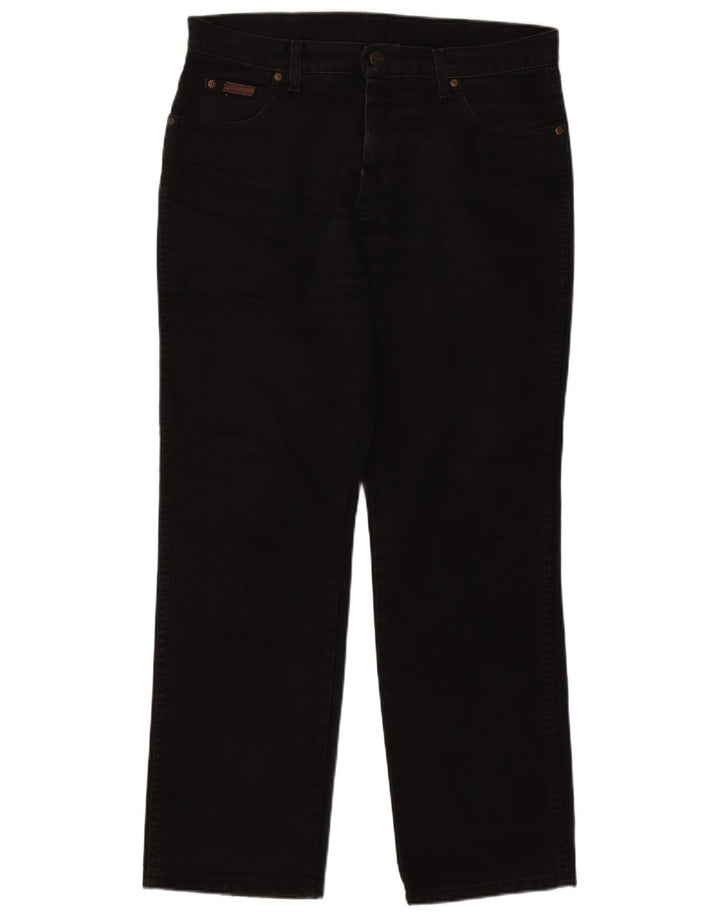 Wrangler Herren Texas Straight Jeans W34 L30 Schwarze Baumwolle