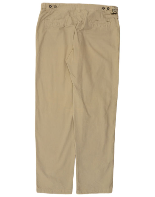 Murphy & Nye Mens Straight Casual Trousers W40 L36 Beige Cotton
