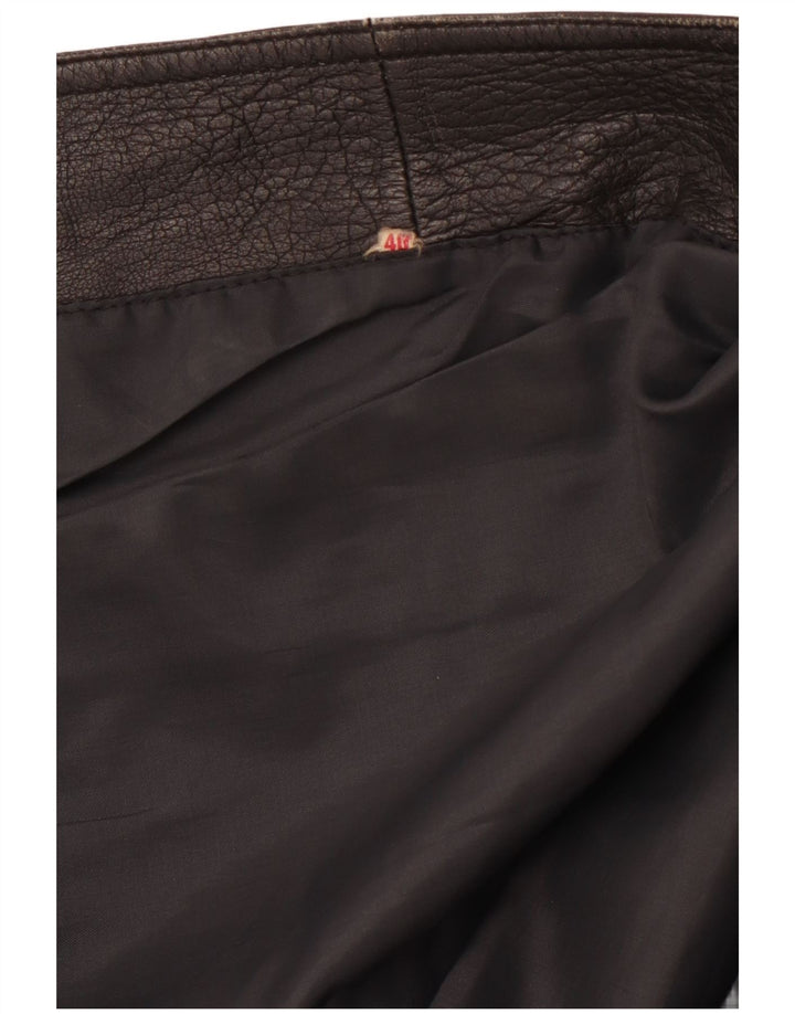 VINTAGE Damen Ledermantel IT 40 Small Schwarz