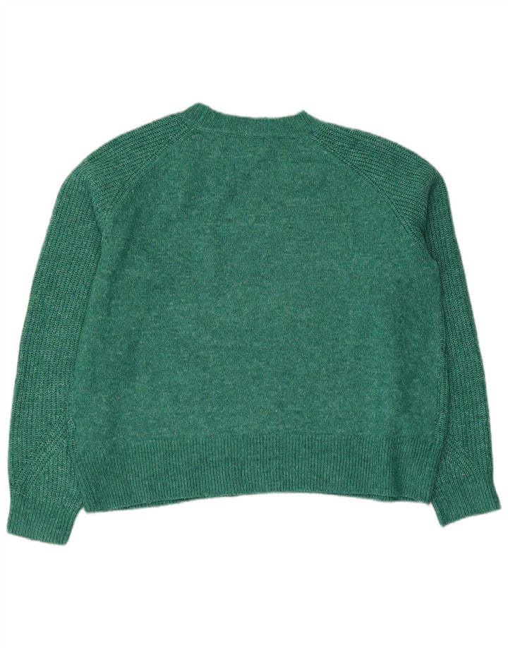 Marks & Spencer Damen-Pullover mit Rundhalsausschnitt, Gr. 14, Mittelgrün meliert