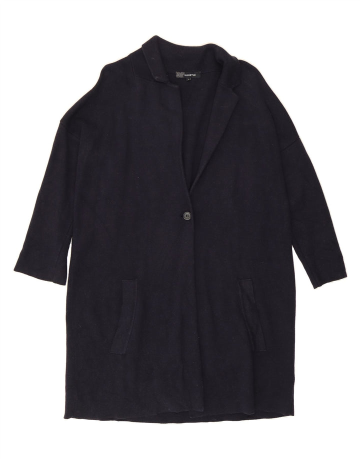 WHISTLES Womens Longline Oversized Cardigan Sweater UK 10 Small Navy Blue Vintage Whistles and Second-Hand Whistles from Messina Hembry 