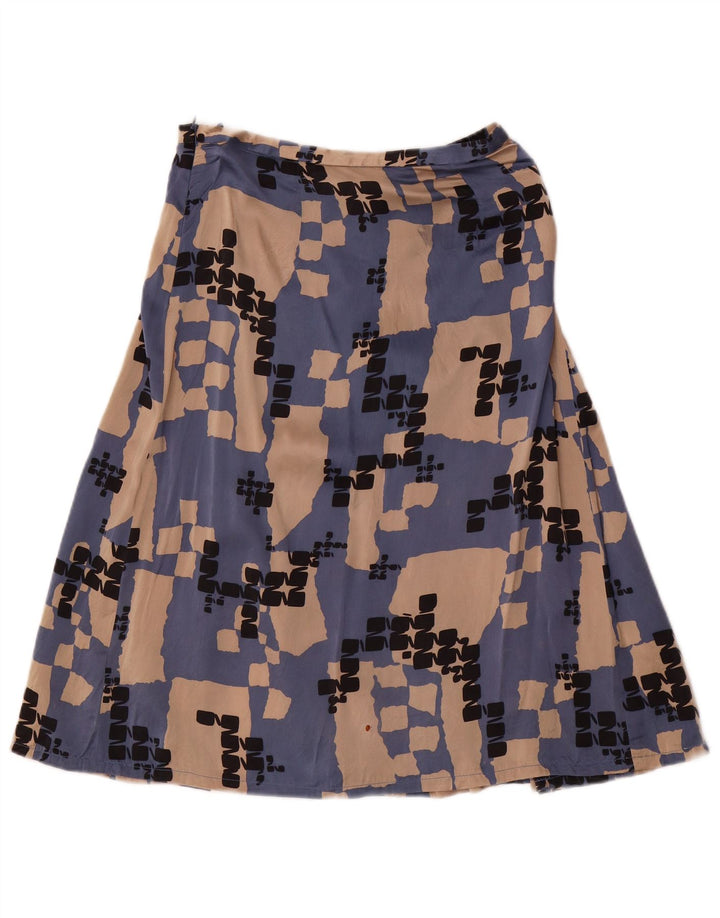 LES COPAINS Damen 2-teiliges Rockset IT 42 Medium W28 Blaue geometrische Seide