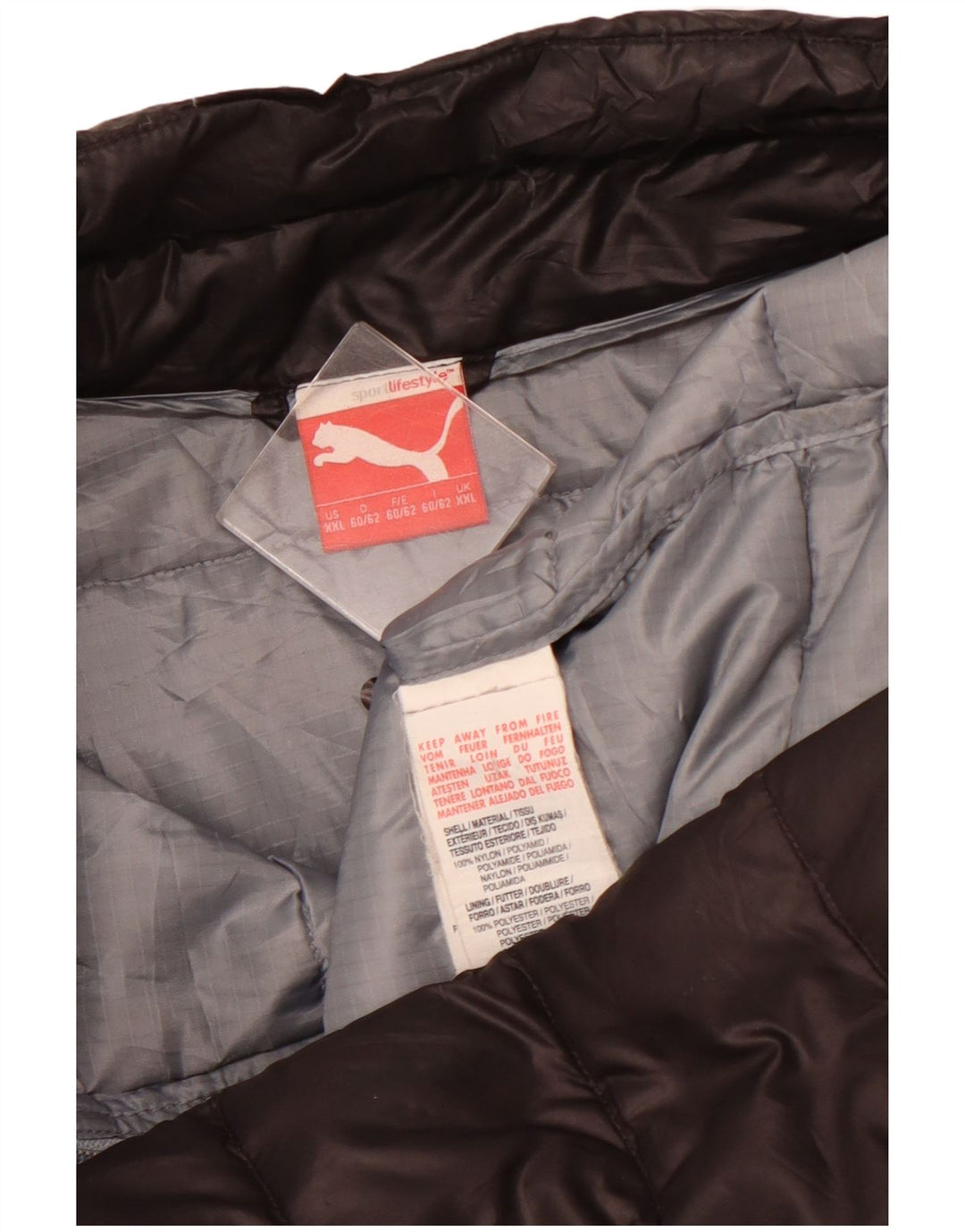 PUMA Herren gepolsterte Jacke UK 44 2XL Schwarz Nylon
