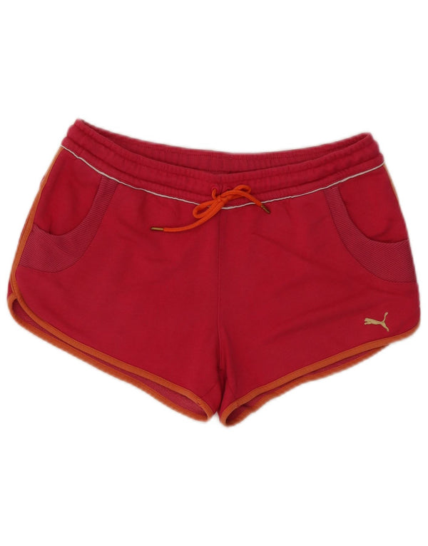 Puma Damen Sportshorts UK 14 Große rosa Baumwolle