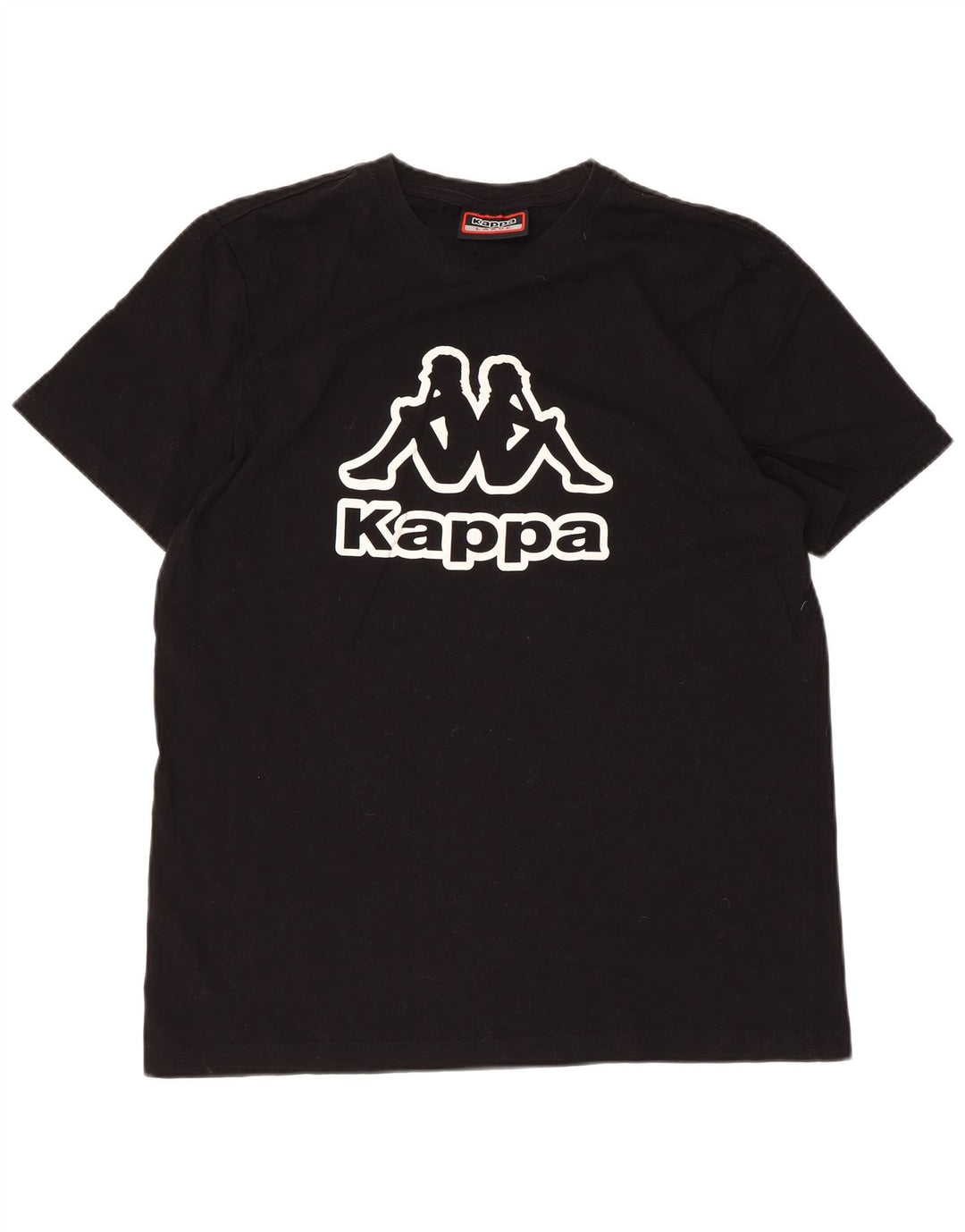 Kappa Damen Grafik T-Shirt Top UK 16 Large Schwarz