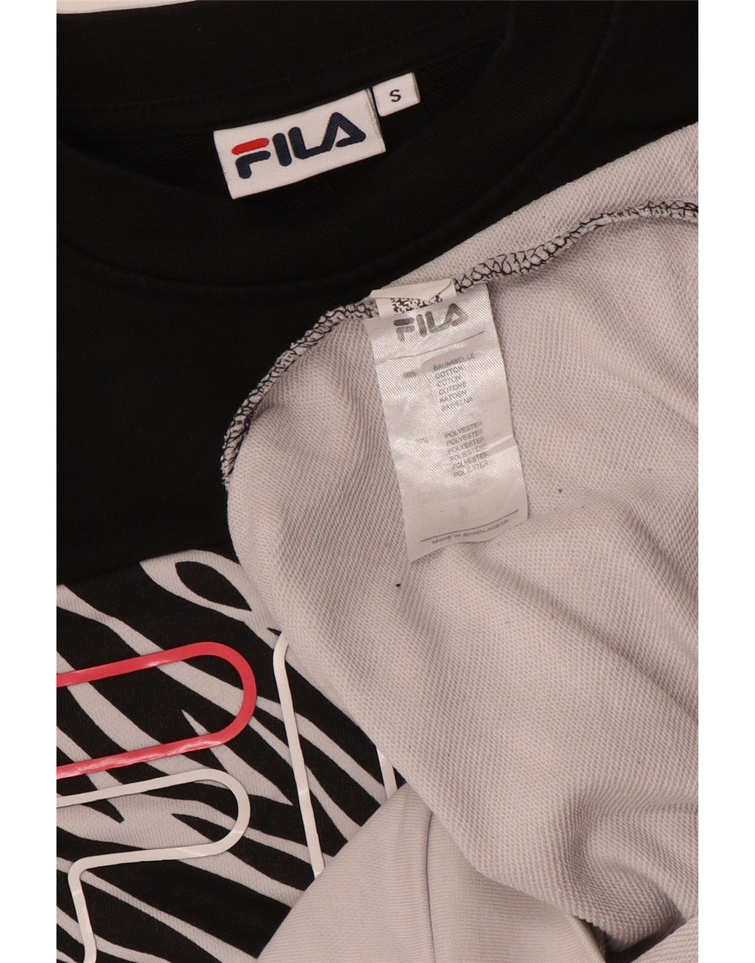 Fila Herren-Sweatshirt mit Grafik, Größe S, weiß, Colourblock-Baumwolle