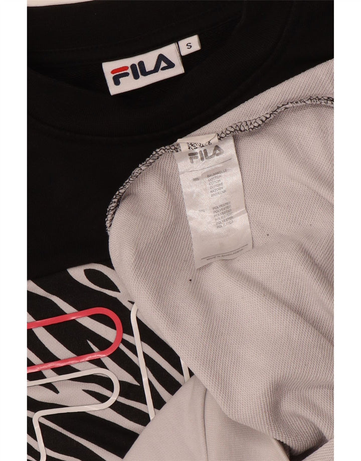 Fila Herren-Sweatshirt mit Grafik, Größe S, weiß, Colourblock-Baumwolle
