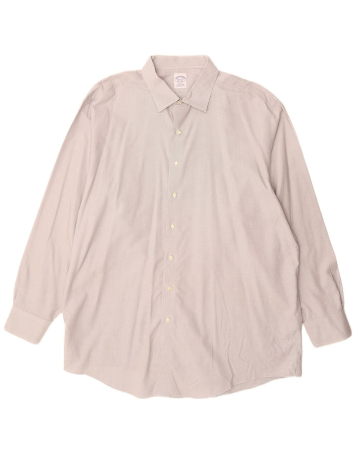 Brooks Brothers Herrenhemd, Größe 18 1/2 2XL, graue Baumwolle