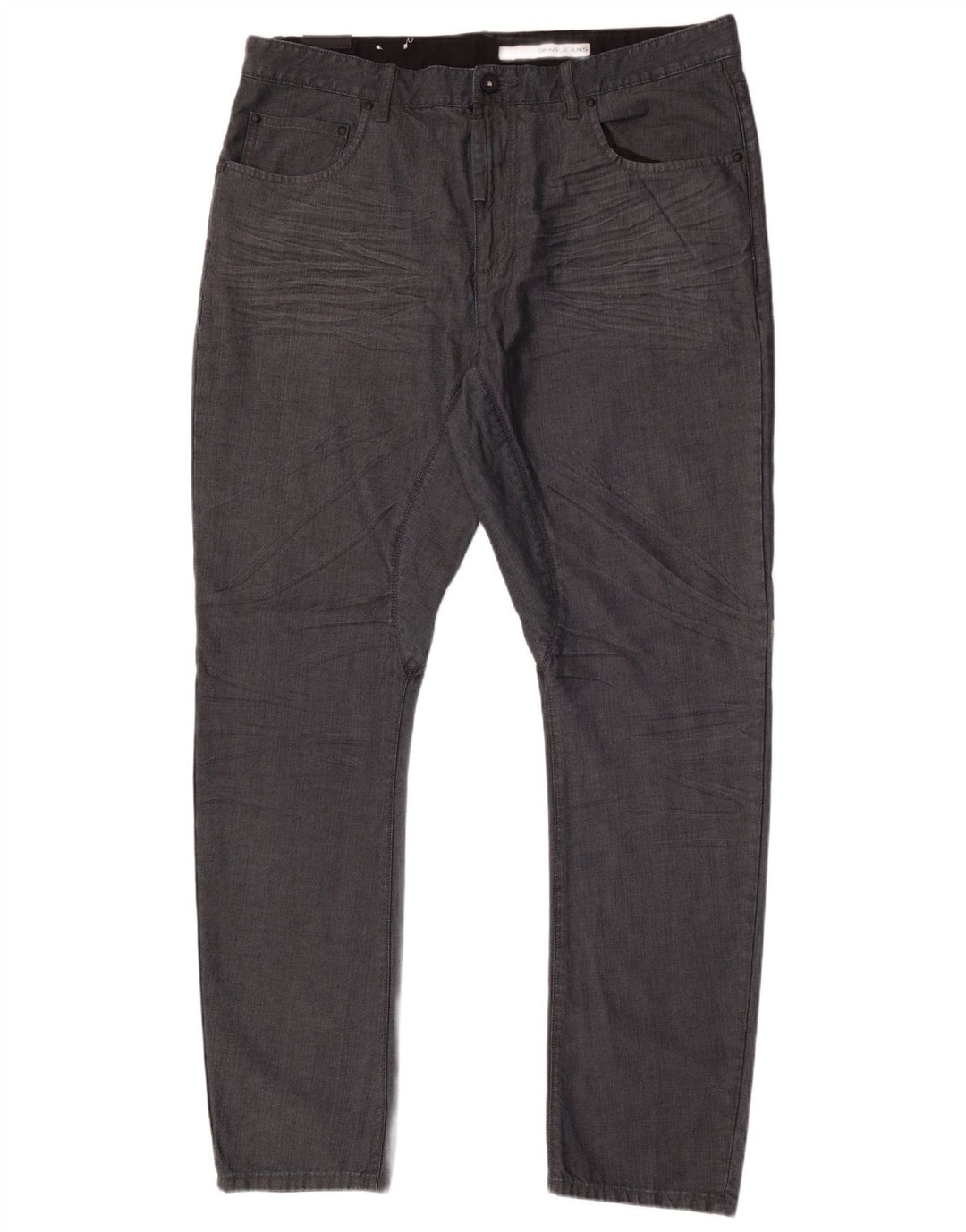 Dkny Herren Slim Freizeithose W38 L33 Graue Baumwolle