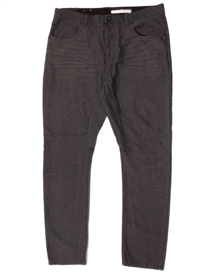 Dkny Herren Slim Freizeithose W38 L33 Graue Baumwolle