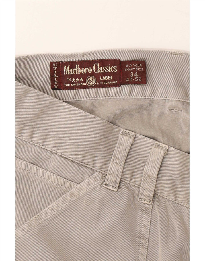 Marlboro Classics Herren-Cargoshorts, groß, W34, graue Baumwolle