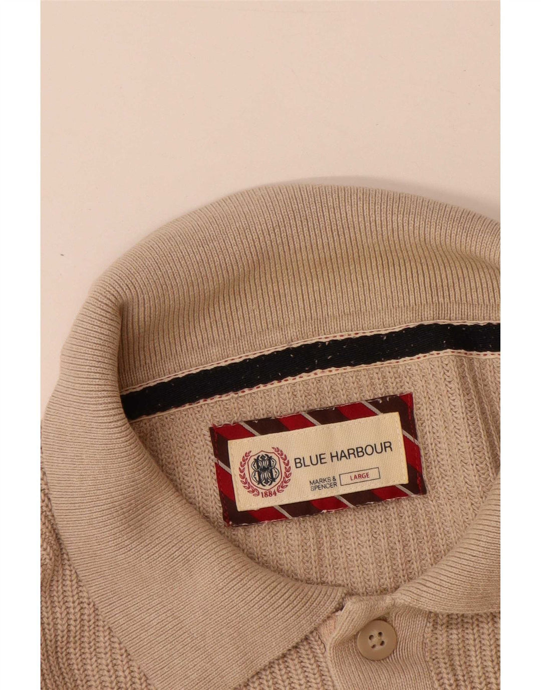Marks & Spencer Herren-Pullover „Harbor“ mit Rollkragen, Blau, Größe L, Beige