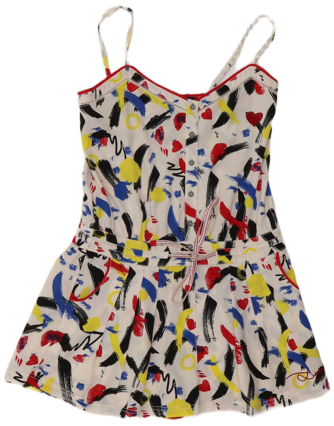 DESIGUAL Womens Abstract Pattern Playsuit EU 38 Medium Mehrfarbig