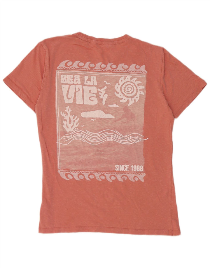 Fat Face Herren-T-Shirt mit normaler Grafik, Größe S, rosa, Baumwolle