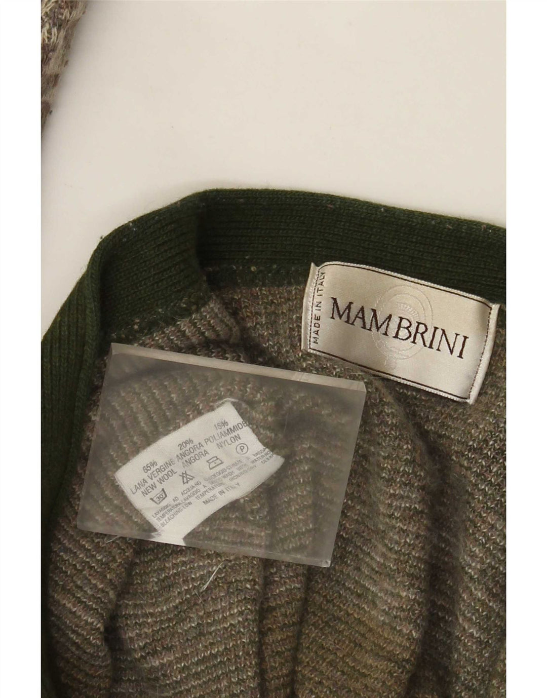 Vintage Herren Cardigan Pullover Große grüne geometrische Wolle