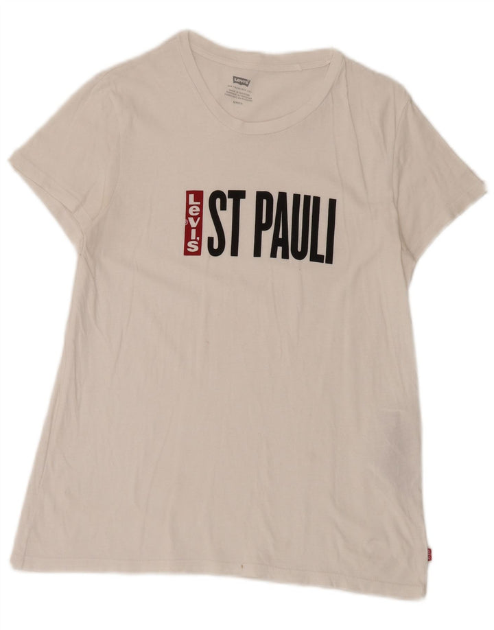 Levi's Herren-T-Shirt mit Grafik, Größe S, weiße Baumwolle