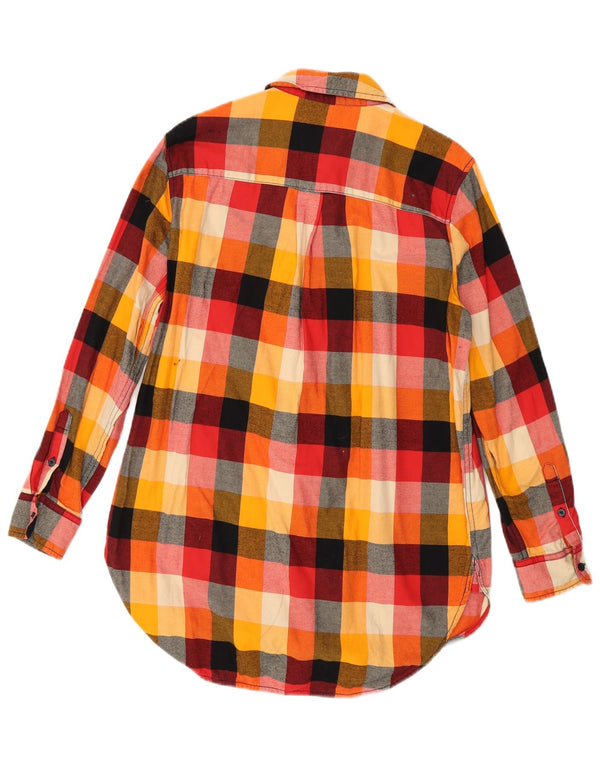 Benetton Damen-Hemdkleid in Übergröße, Gr. 6, XS, mehrfarbig, kariert, Baumwolle