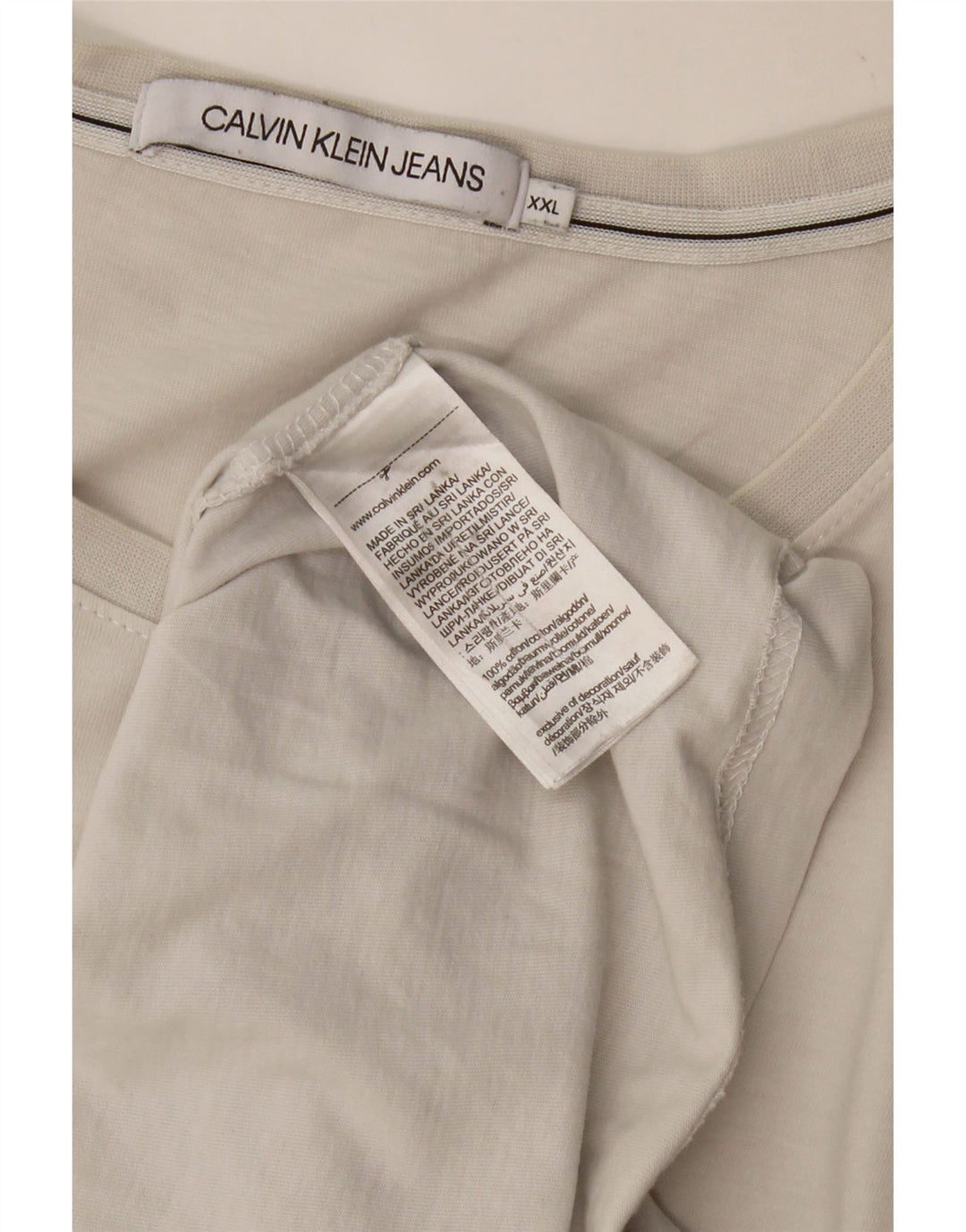 CALVIN KLEIN JEANS Mens T-Shirt Top 2XL White