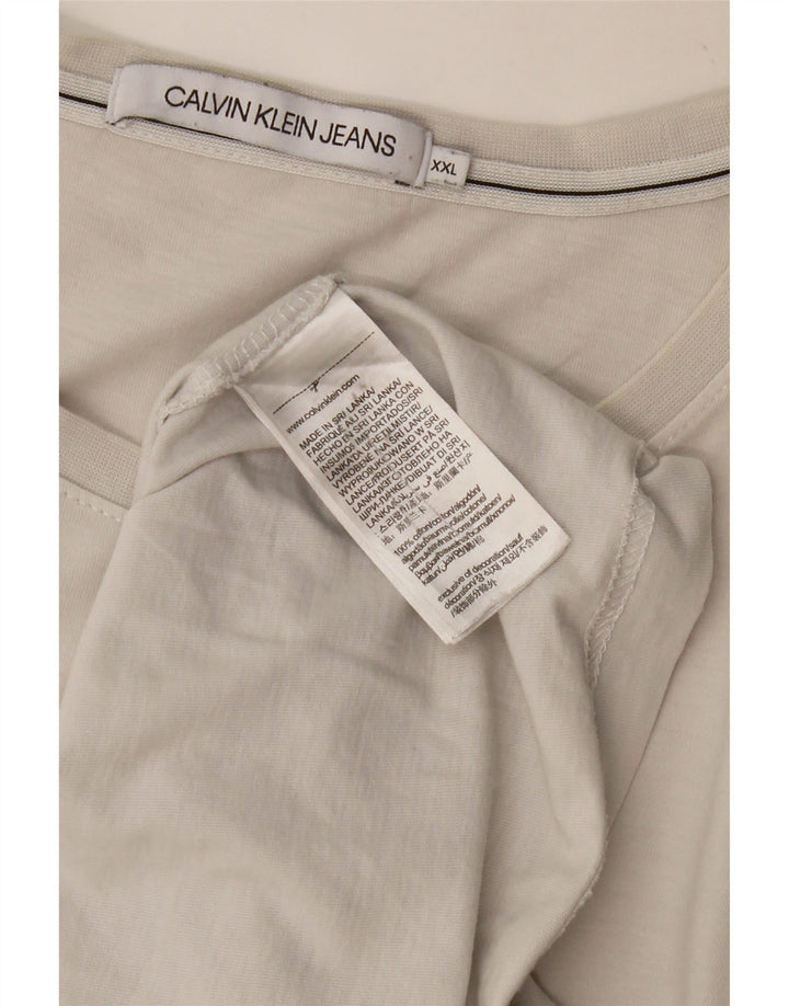CALVIN KLEIN JEANS Mens T-Shirt Top 2XL White