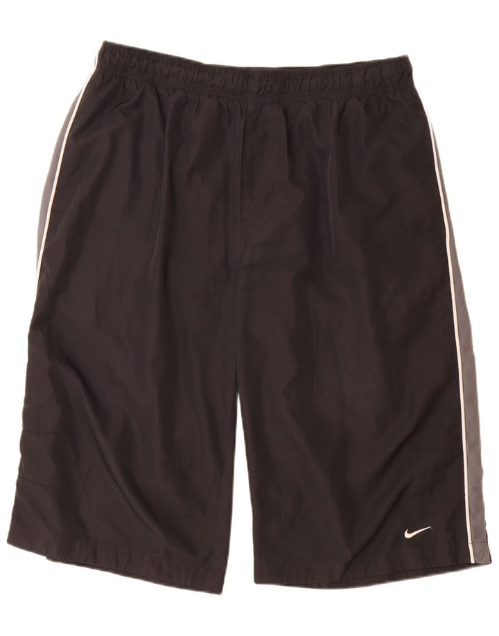 Nike Herren-Bermuda-Sportshorts XL, schwarzes Colourblock-Polyester