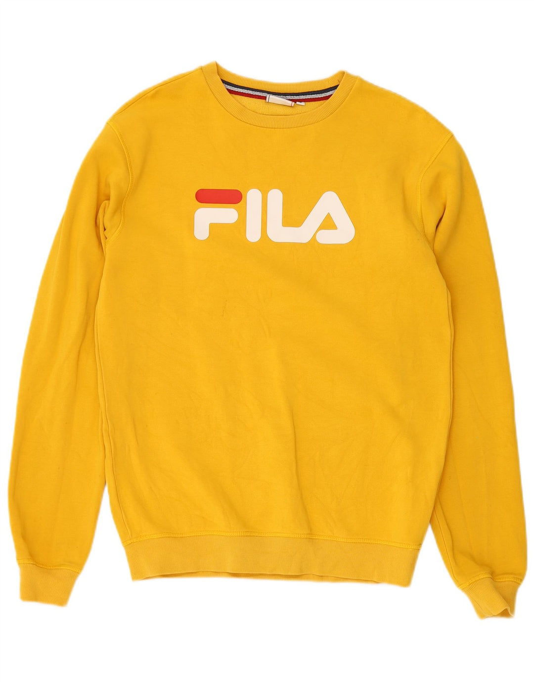 FILA Mens Graphic Sweatshirt Jumper Small Yellow