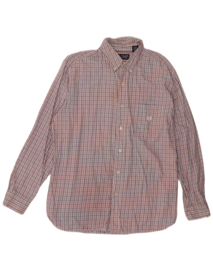 Chaps Herren-Flanellhemd XL, rot kariert, Baumwolle