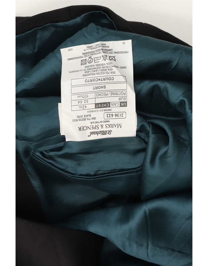 Marks & Spencer Herren St. Michael 2-Knopf-Blazerjacke UK 42 Large Schwarz