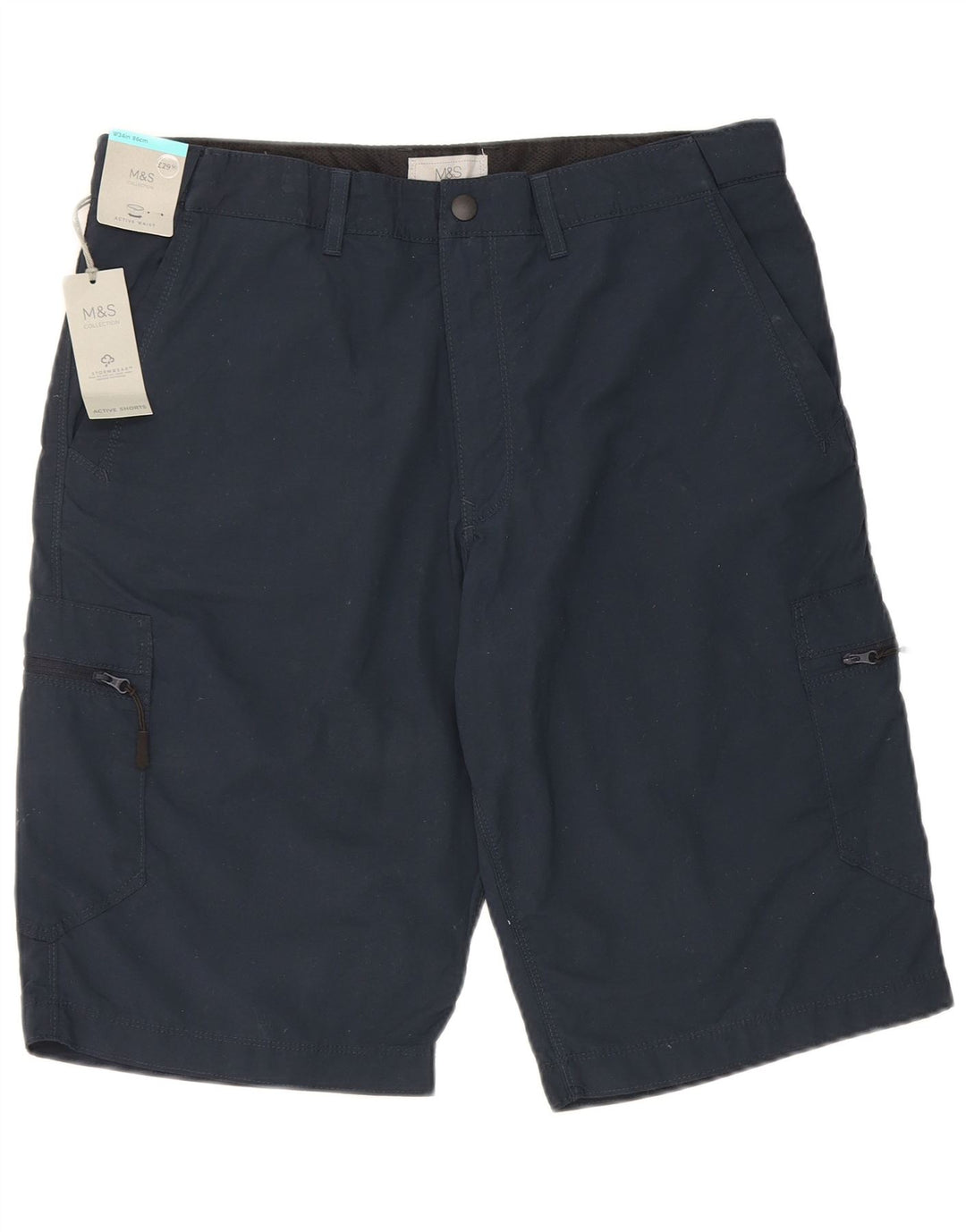 Marks & Spencer Herren-Cargohose W34, Größe L, marineblau, Baumwolle