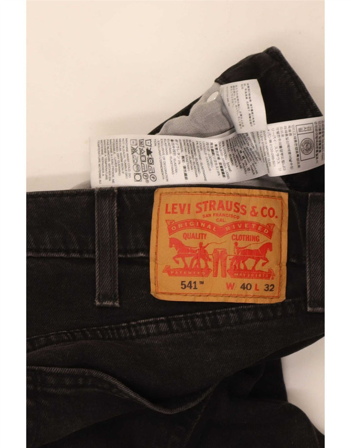 Levi's Herren 541 Tapered Jeans W40 L32 Schwarze Baumwolle