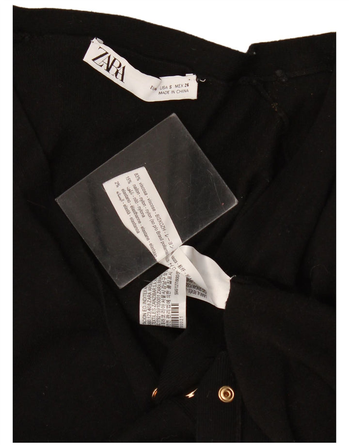 Zara Damen-Cardigan-Pullover UK 10 Kleine schwarze Viskose