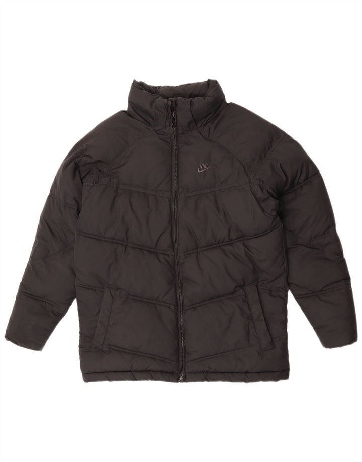 Nike Wattierte Jacke mit Kapuze für Jungen, 13–14 Jahre, XL, schwarzes Polyester