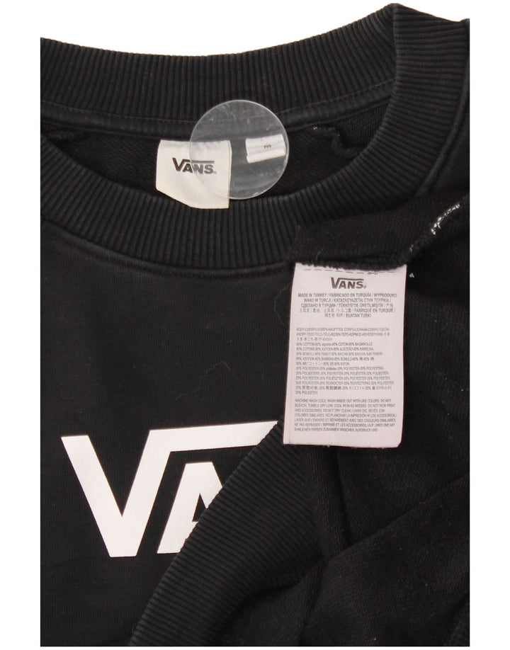 Vans Damen Crop Graphic Oversized Sweatshirt Pullover UK 14 Medium Schwarz