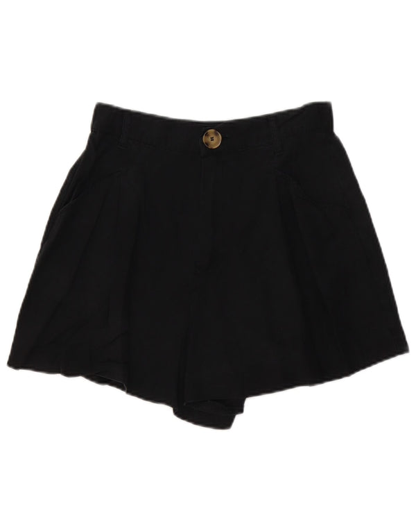 Zara Damen Hotpants mit hoher Taille, XS, W24, Schwarz