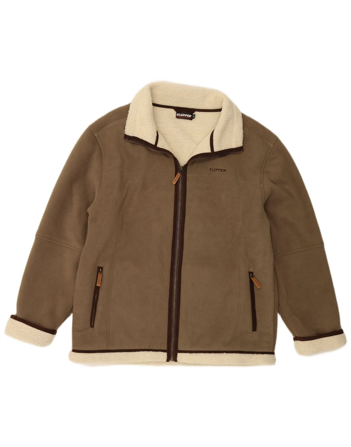 KLEPPER Herren Sherpa Fleece Jacke IT 56 3XL Khaki Polyester