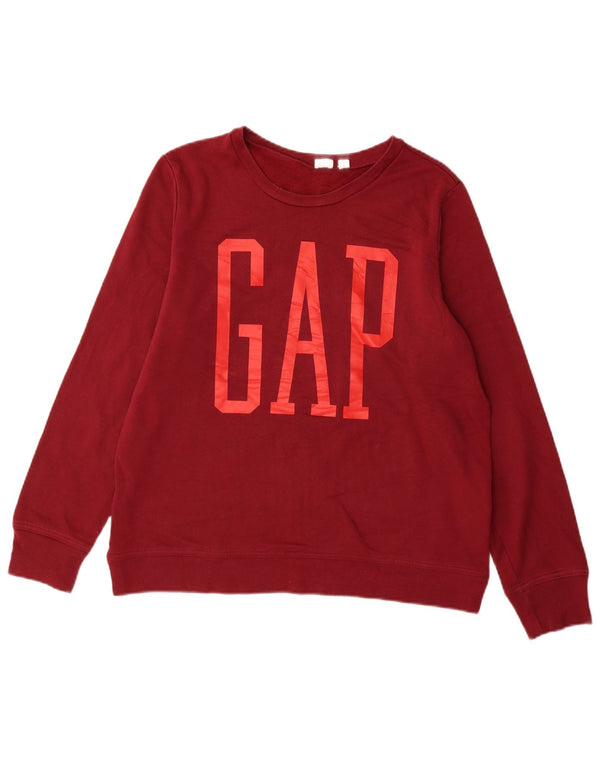 Gap Damen Grafik-Sweatshirt-Pullover, UK 14, mittlere Burgunderrote Baumwolle