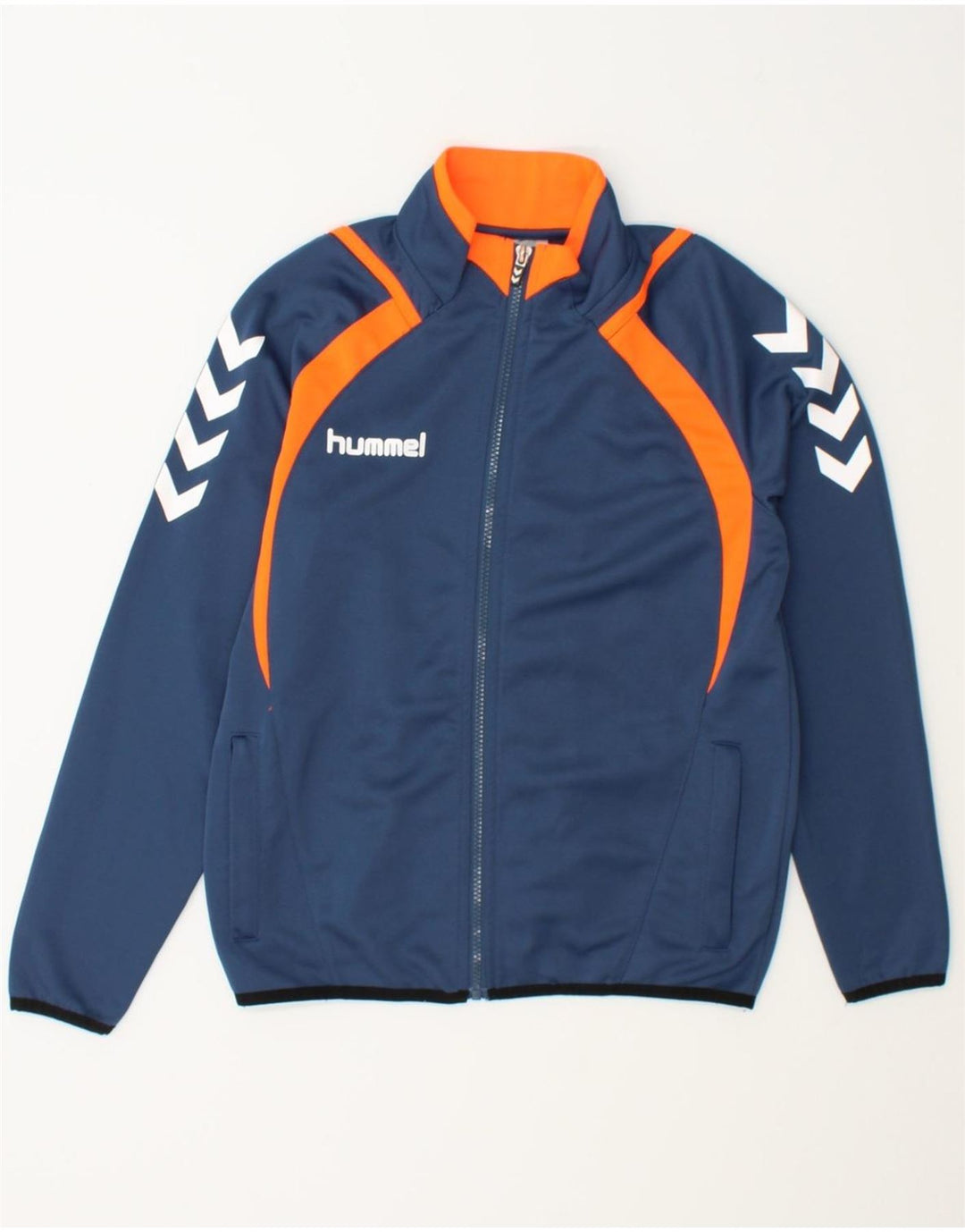 HUMMEL Boys Graphic Tracksuit Top Jacket 11-12 Years Navy Blue Vintage Hummel and Second-Hand Hummel from Messina Hembry 
