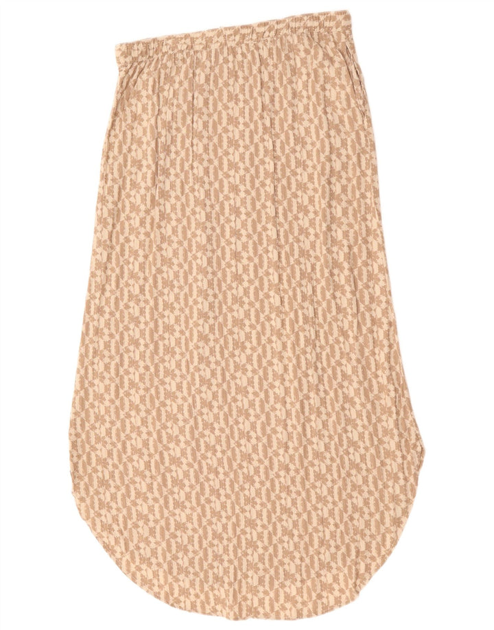 Eddie Bauer Damen Maxirock UK 14 Medium W30 Beige geometrischer Rayon