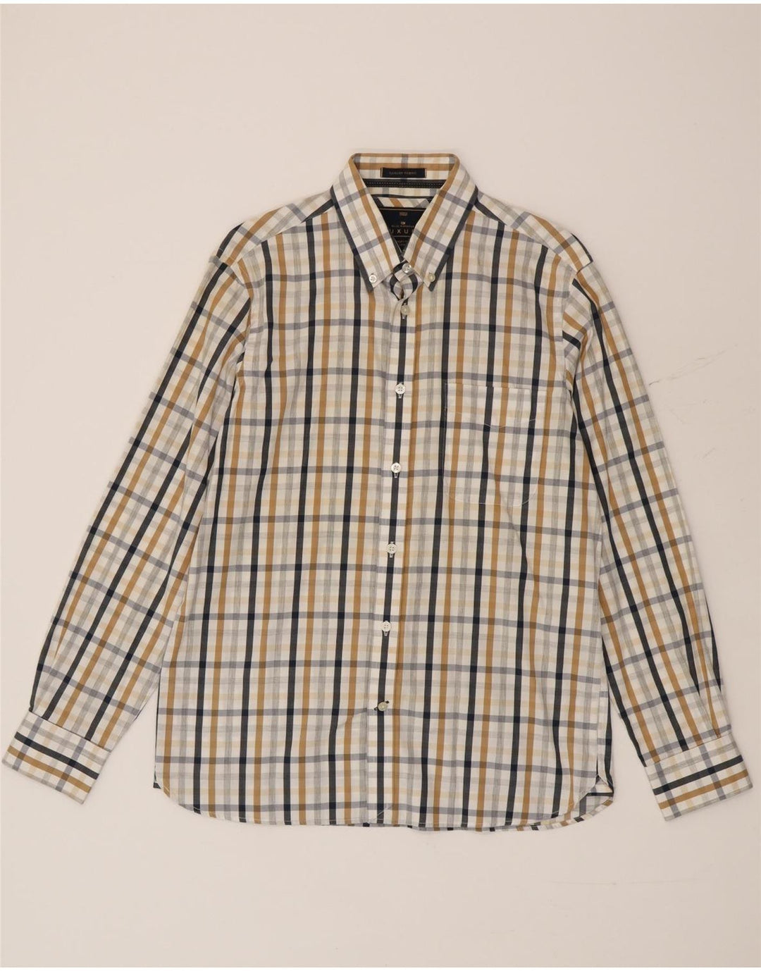 Marks & Spencer Herren-Hemd „Blue Harbor“, mittelgroß, mehrfarbig, Gingham-Baumwolle