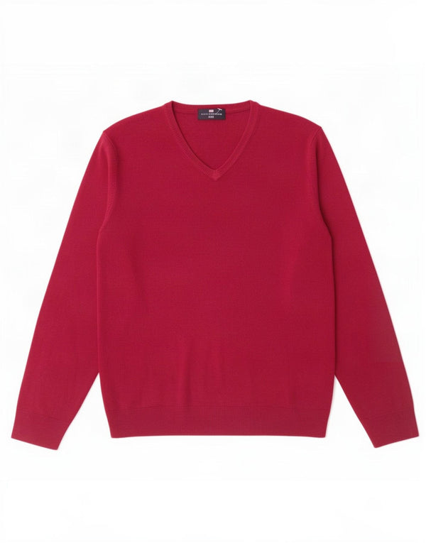 Marks & Spencer Herren Blue Harbor V-Ausschnitt Pullover Pullover Medium Burgund