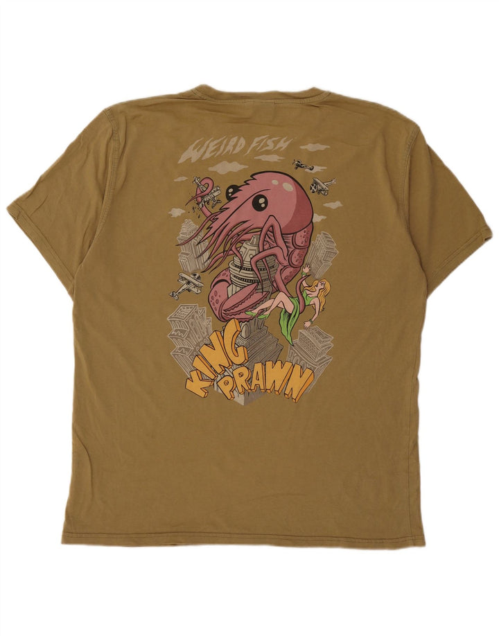 Weird Fish Herren-T-Shirt mit Grafik, mittlere Khaki-Baumwolle