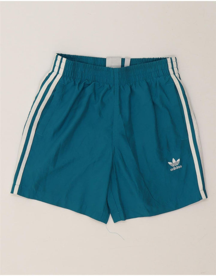 Adidas Damen Sportshorts UK 8 Small Blau Polyester