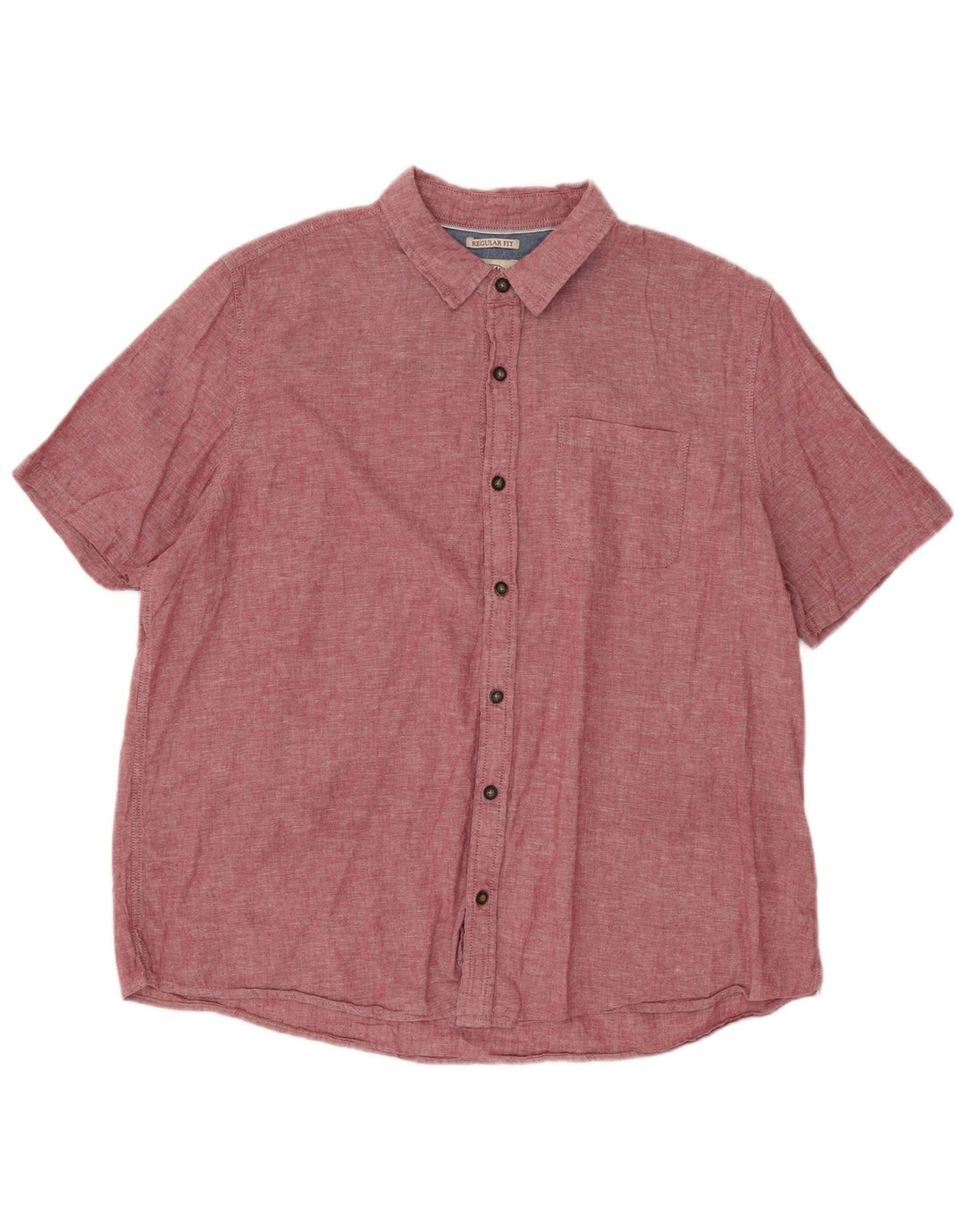 Fat Face Herren-Hemd, kurzärmelig, reguläre Passform, 2XL, rote Baumwolle